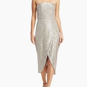Monique Luhuillier sequin strapless dress